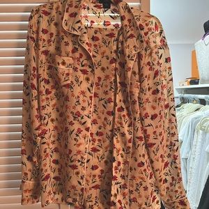 NWOT Jcrew satin floral pajamas Size L